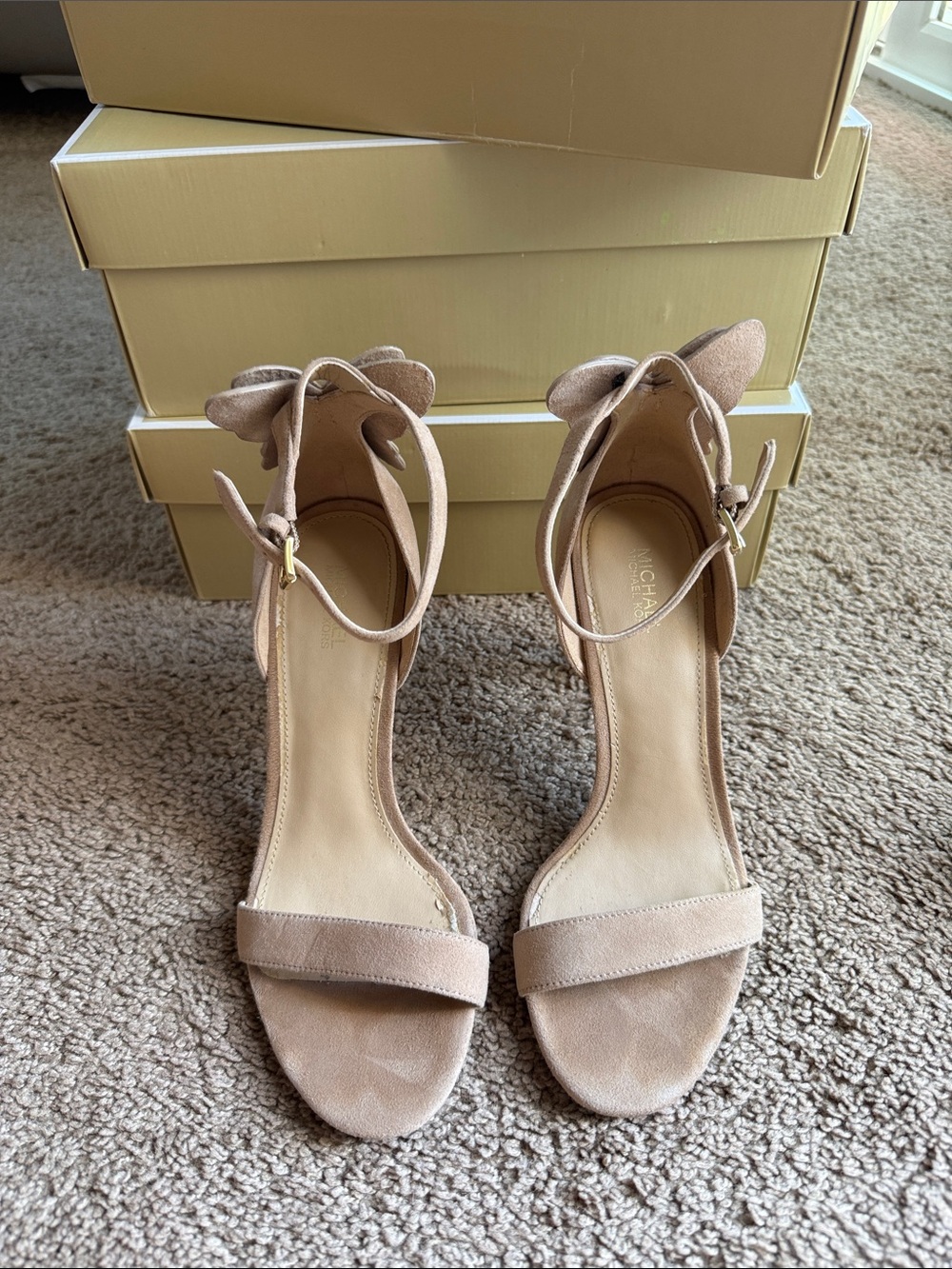 Michael Kors Blush Suede Ankle-Strap Heels size 6.5